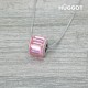 Collier Plaqué Rhodium Pink Wheel Hûggot Fabriqué avec des Cristaux Swarovski® (45 cm)