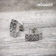 Boucles d'oreilles Plaqué Rhodium et Zirconites Ribbon Hûggot