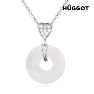 Collier Plaqué Rhodium et Zirconites Love´s Hanger Hûggot (45 cm)