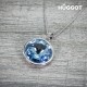 Collier Plaqué Rhodium Blue Diamond Hûggot Fabriqué avec des Cristaux Swarovski® (45 cm)