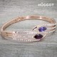 Bracelet Plaqué Or Rose 18 Carats et Zirconites Paradise Hûggot (Ø 5,5 cm) 