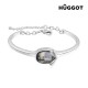 Bracelet Plaqué Rhodium Face Hûggot Fabriqué avec des Cristaux Swarovski® (Ø 6 cm)