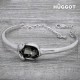 Bracelet Plaqué Rhodium Face Hûggot Fabriqué avec des Cristaux Swarovski® (Ø 6 cm)