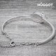 Bracelet Plaqué Rhodium Face Hûggot Fabriqué avec des Cristaux Swarovski® (Ø 6 cm)