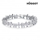 Bracelet Plaqué Rhodium et Zirconites Charm Hûggot (18 cm)