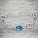 Bracelet Plaqué Rhodium et Zirconites Link Hûggot Fabriqué avec des Cristaux Swarovski® (18 cm)