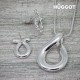 Parure Plaqué Rhodium : Collier et Boucles d'oreilles avec Zirconites Fish Hûggot (45 cm)