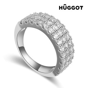 Bague Plaqué Rhodium et Zirconites Queen Hûggot