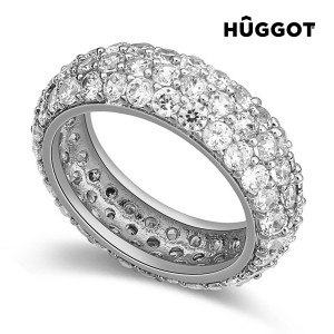 Bague Plaqué Rhodium et Zirconites Princess Hûggot