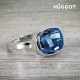 Bague Plaqué Rhodium I´m Blue Hûggot Fabriquée avec des Cristaux Swarovski®