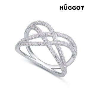 Bague en Argent Massif 925 et Zirconites Diadem Hûggot